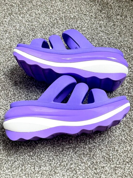 Crocs Shoes - Crocs Mega Crush Triple Strap Platform Sandals Purple Galaxy Women's 8 Men's 6